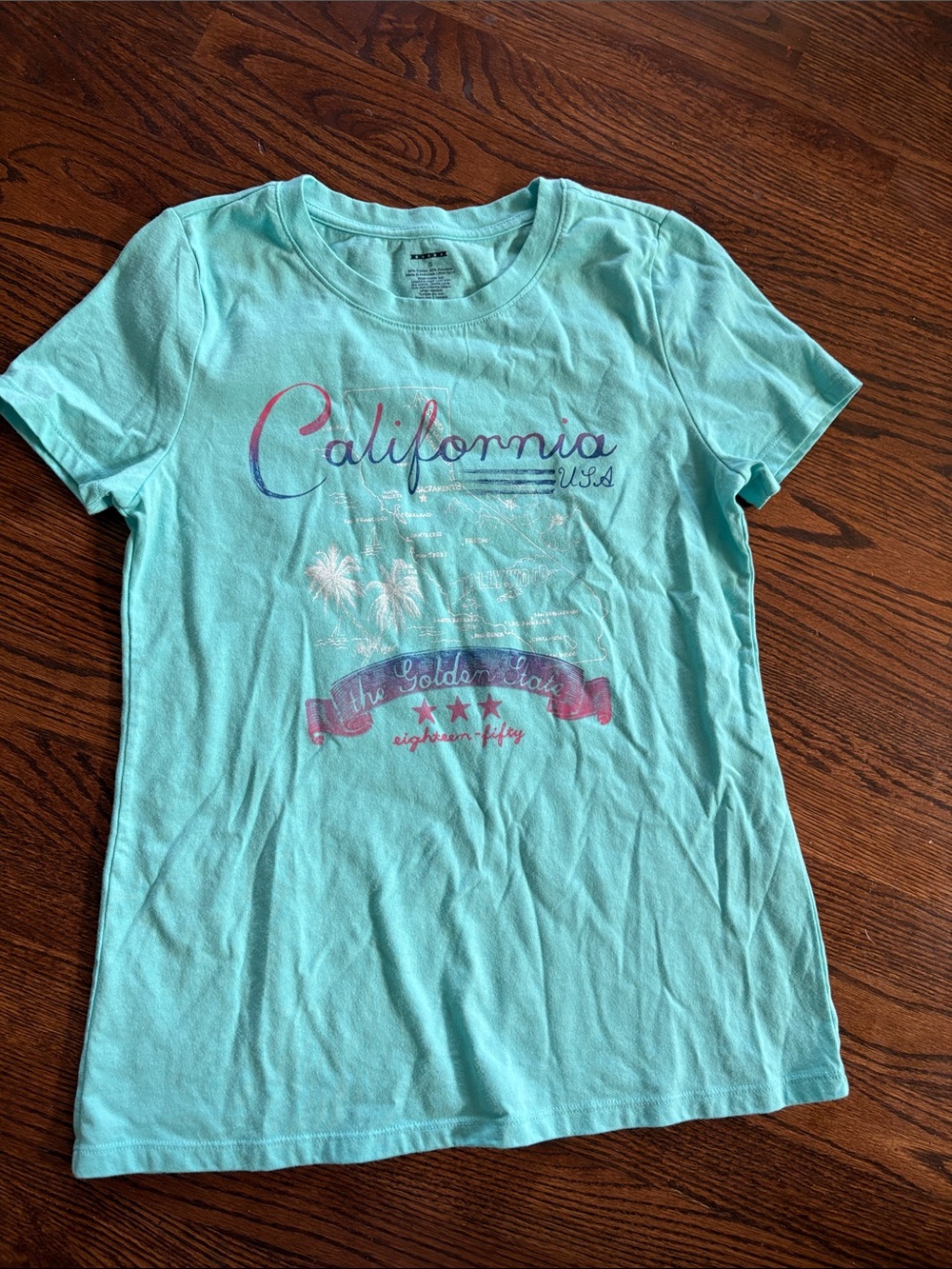 California Graphic Tee - Light Aqua